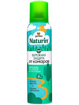 Аэрозоль от комаров Gardex Naturin, Бережная защита, 150 мл