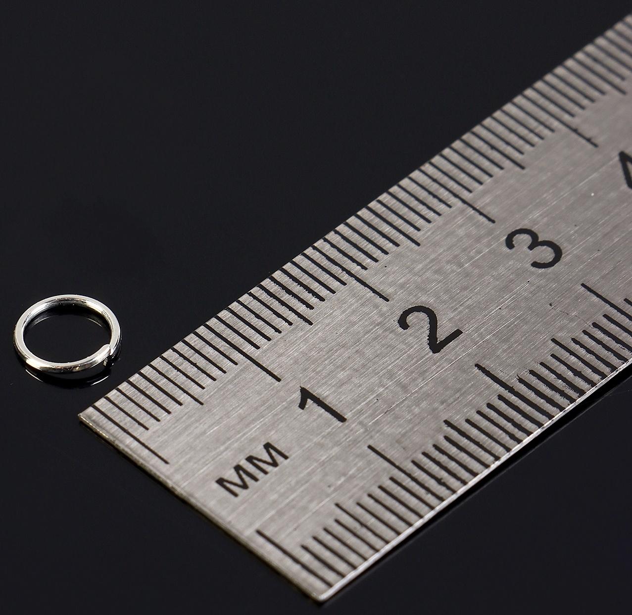 Набор соединительных колец для украшений в пластиковом боксе, 6 размеров, цвет серебро