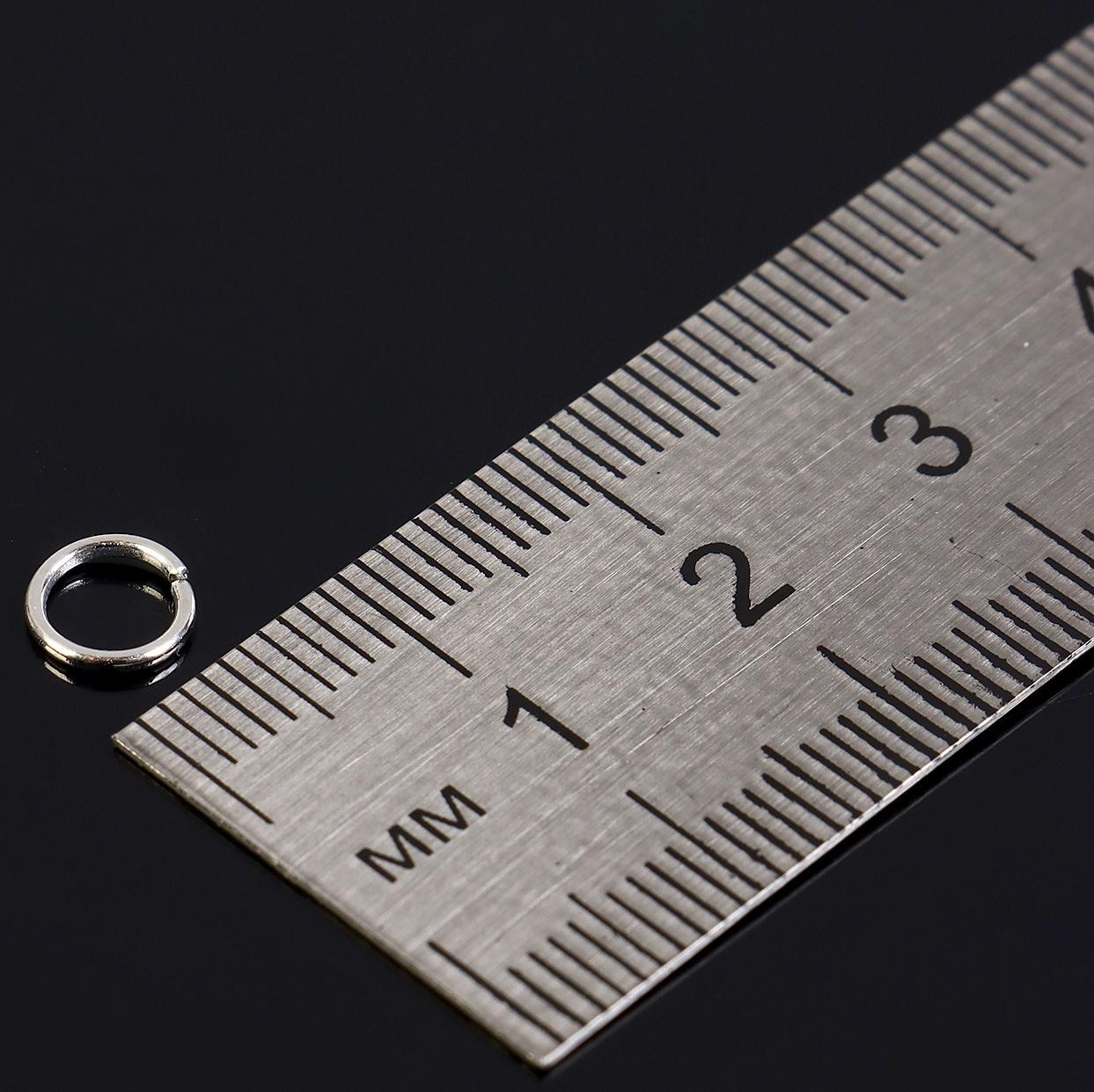 Набор соединительных колец для украшений в пластиковом боксе, 6 размеров, цвет серебро