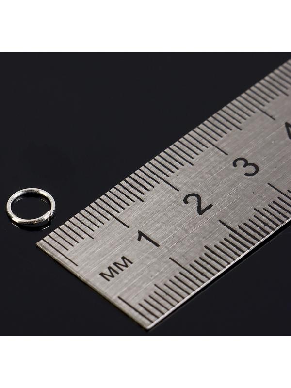 Набор соединительных колец для украшений в пластиковом боксе, 6 размеров, цвет серебро