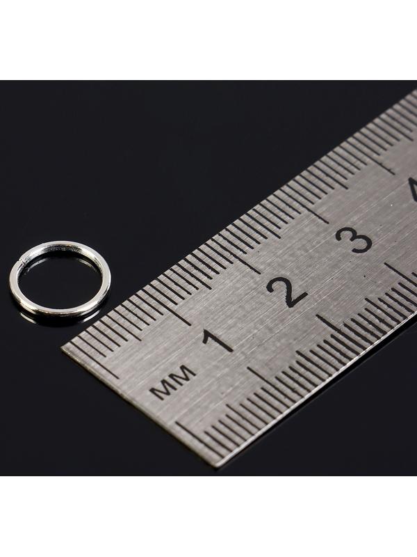 Набор соединительных колец для украшений в пластиковом боксе, 6 размеров, цвет серебро