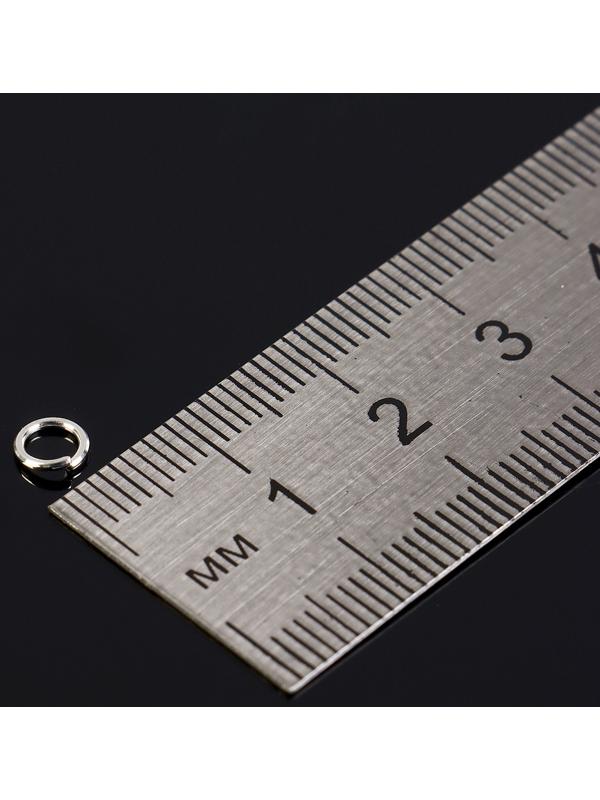 Набор соединительных колец для украшений в пластиковом боксе, 6 размеров, цвет серебро