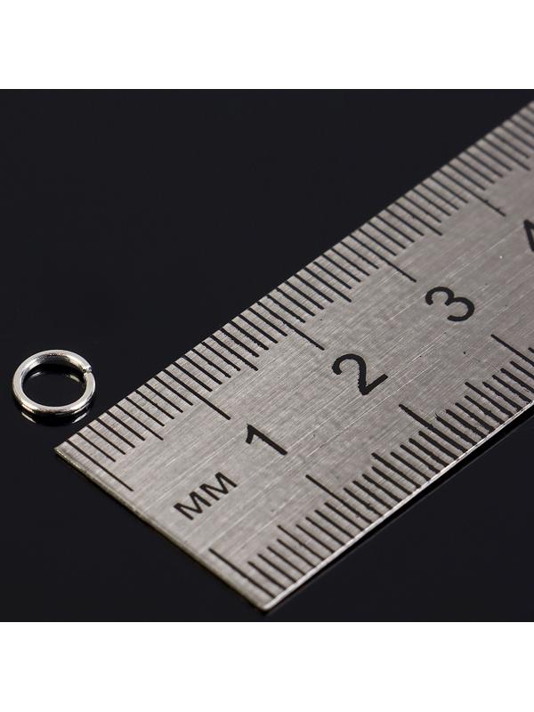 Набор соединительных колец для украшений в пластиковом боксе, 6 размеров, цвет серебро