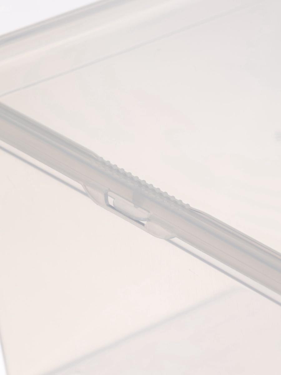 Ящики пластиковые для хранения, с крышкой, набор 2 шт.: 10 л, 16 л, прозрачно-матовый