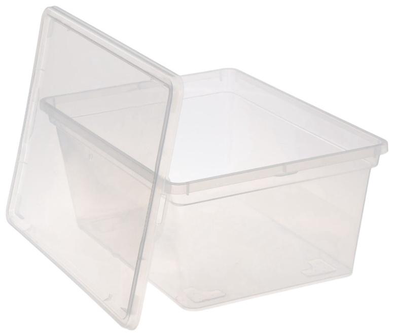 Ящики пластиковые для хранения, с крышкой, набор 2 шт.: 10 л, 16 л, прозрачно-матовый