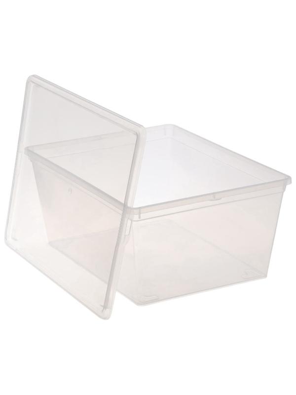 Ящики пластиковые для хранения, с крышкой, набор 2 шт.: 10 л, 16 л, прозрачно-матовый