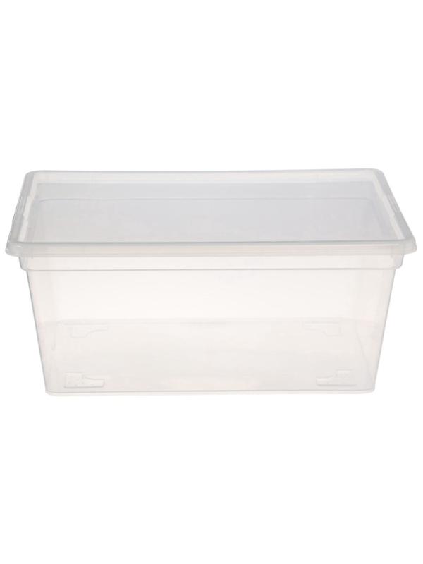 Ящики пластиковые для хранения, с крышкой, набор 2 шт.: 10 л, 16 л, прозрачно-матовый
