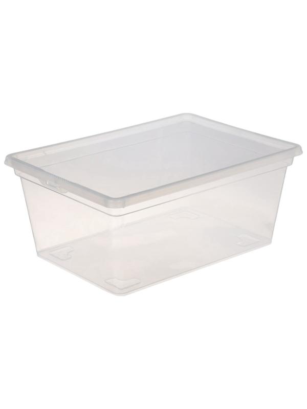 Ящики пластиковые для хранения, с крышкой, набор 2 шт.: 10 л, 16 л, прозрачно-матовый