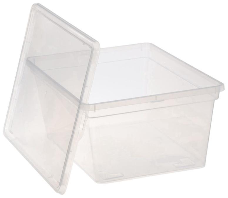 Ящик пластиковый для хранения, с крышкой, объём — 16 л, прозрачно-матовый