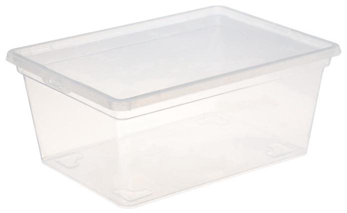 Ящик пластиковый для хранения, с крышкой, объём — 16 л, прозрачно-матовый