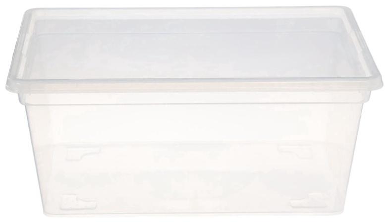 Ящик пластиковый для хранения, с крышкой, объём — 16 л, прозрачно-матовый