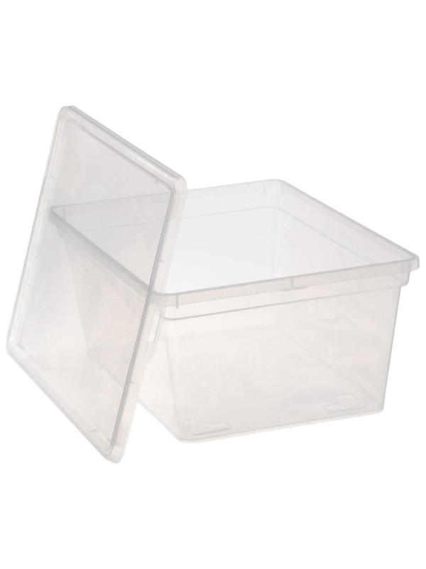 Ящик пластиковый для хранения, с крышкой, объём — 16 л, прозрачно-матовый