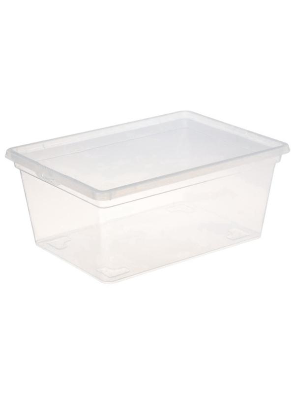 Ящик пластиковый для хранения, с крышкой, объём — 16 л, прозрачно-матовый