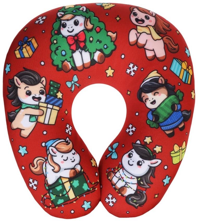 Подушка для путешествий антистресс «Лошадь», красный