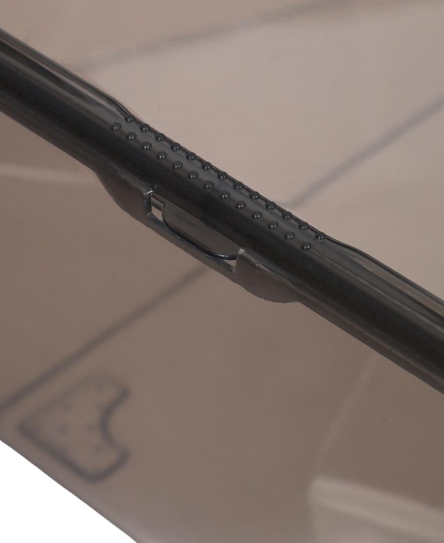 Ящик пластиковый для хранения, с крышкой, объём — 10 л, прозрачно-чёрный