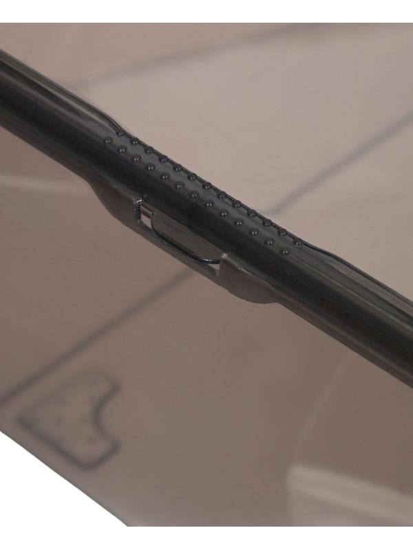 Ящик пластиковый для хранения, с крышкой, объём — 10 л, прозрачно-чёрный