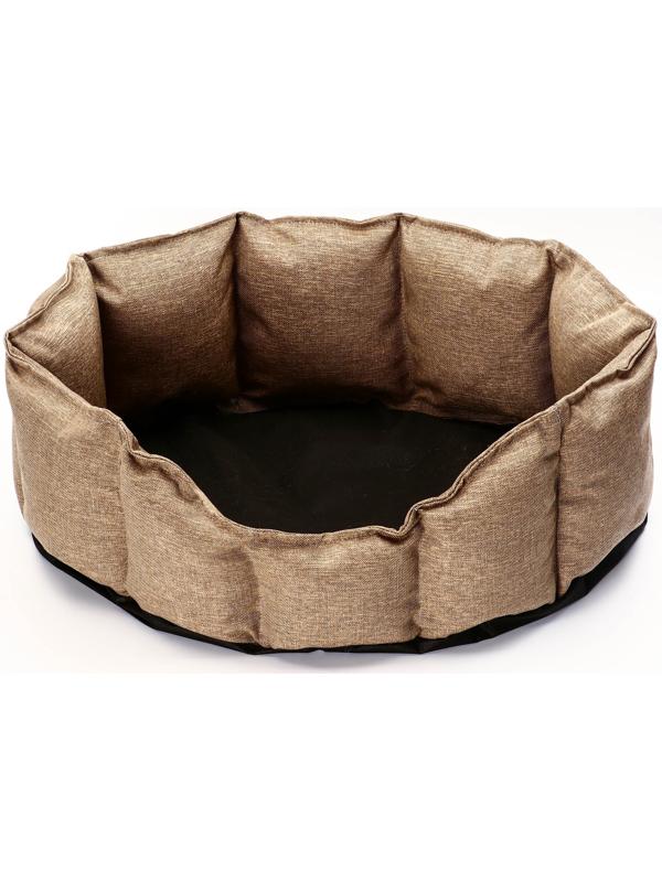 Лежанка для кошек и собак, рогожка, искусственный  мех, 65 х 50 х 20 см