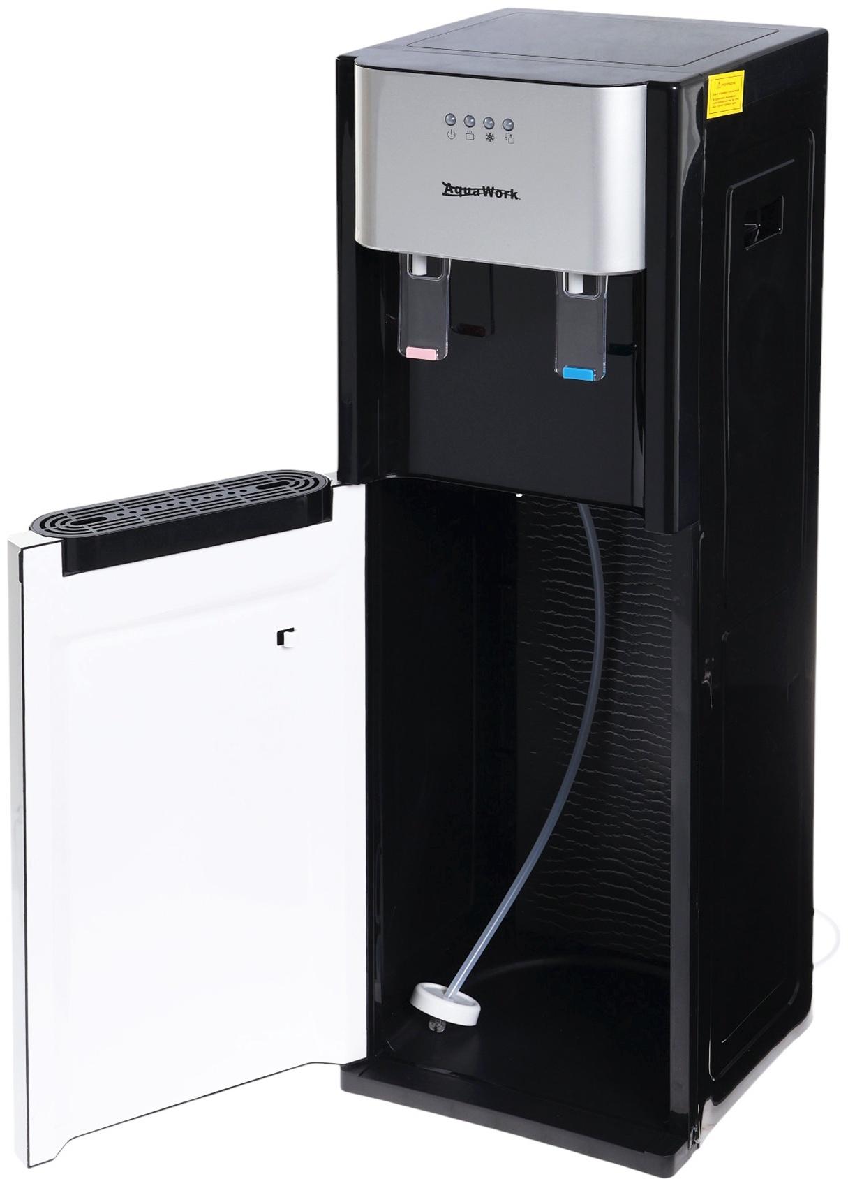 Кулер для воды AquaWork J-41LDS, 450 Вт, нагрев, охлаждение до 12º С, нижняя загрузка, серый