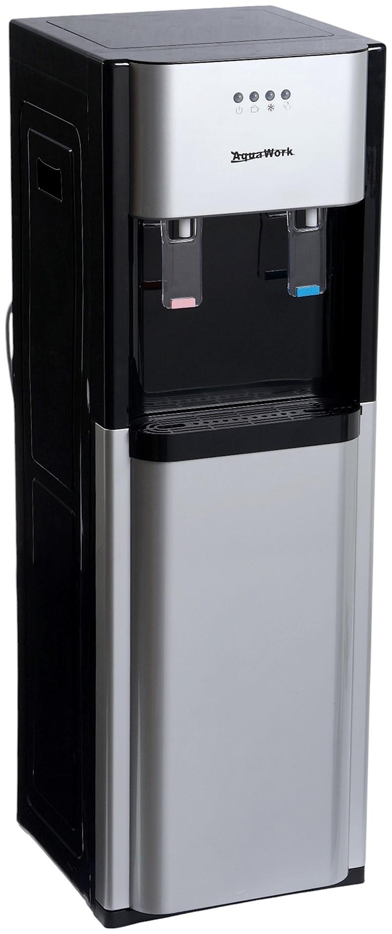 Кулер для воды AquaWork J-41LDS, 450 Вт, нагрев, охлаждение до 12º С, нижняя загрузка, серый