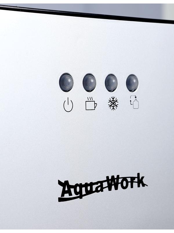 Кулер для воды AquaWork J-41LDS, 450 Вт, нагрев, охлаждение до 12º С, нижняя загрузка, серый