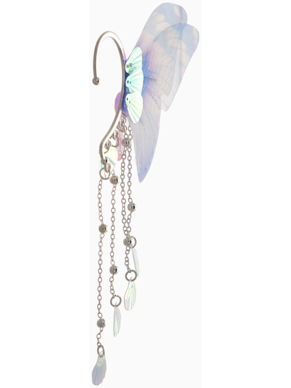 Серьги каффы детские Выбражулька «Крылья», фиолетово-голубая