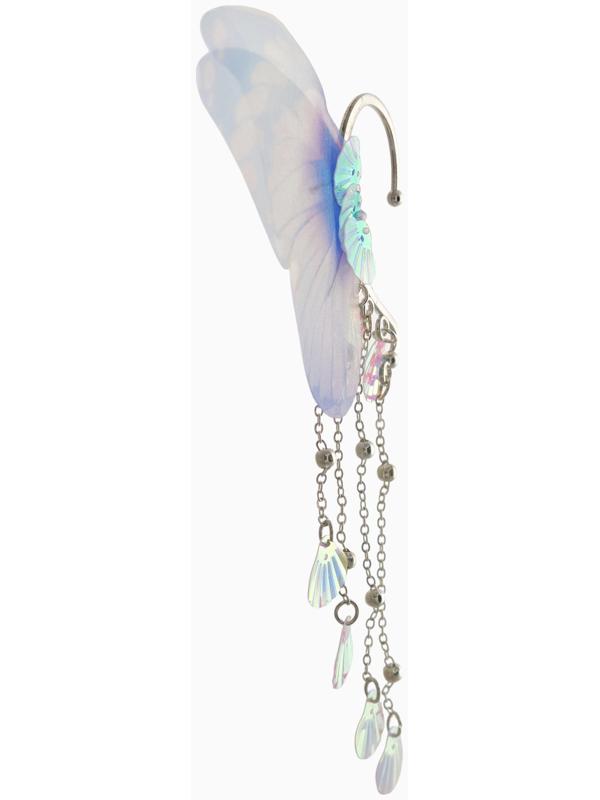 Серьги каффы детские Выбражулька «Крылья», фиолетово-голубая