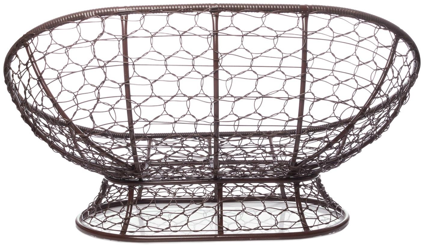 Диван «Мамасан» с искусственным ротангом, 164×104×75 см, коричневый, зелёная подушка