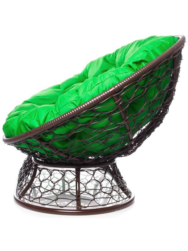 Диван «Мамасан» с искусственным ротангом, 164×104×75 см, коричневый, зелёная подушка