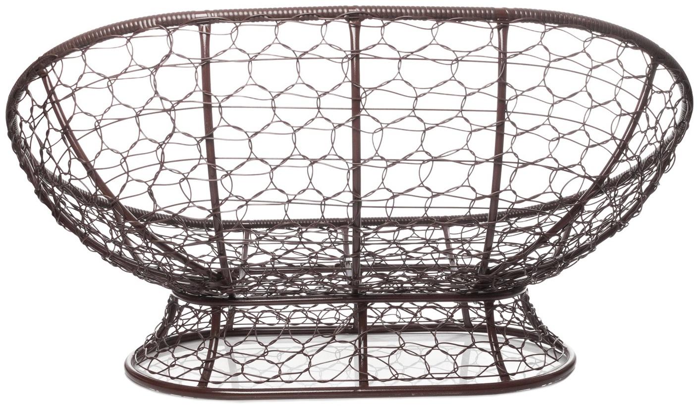 Диван «Мамасан» с искусственным ротангом, 164×104×75 см, коричневый, коричневая подушка