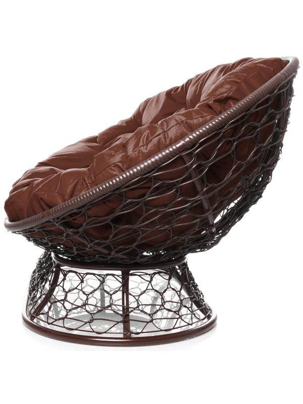 Диван «Мамасан» с искусственным ротангом, 164×104×75 см, коричневый, коричневая подушка