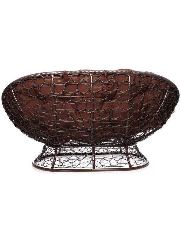 Диван «Мамасан» с искусственным ротангом, 164×104×75 см, коричневый, коричневая подушка