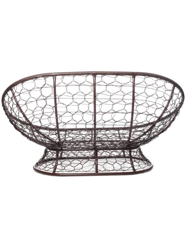 Диван «Мамасан» с искусственным ротангом, 164×104×75 см, коричневый, серая подушка