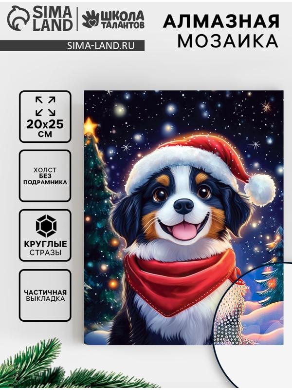 Алмазная вышивка с частичным заполнением «Собачка» 20×25 см