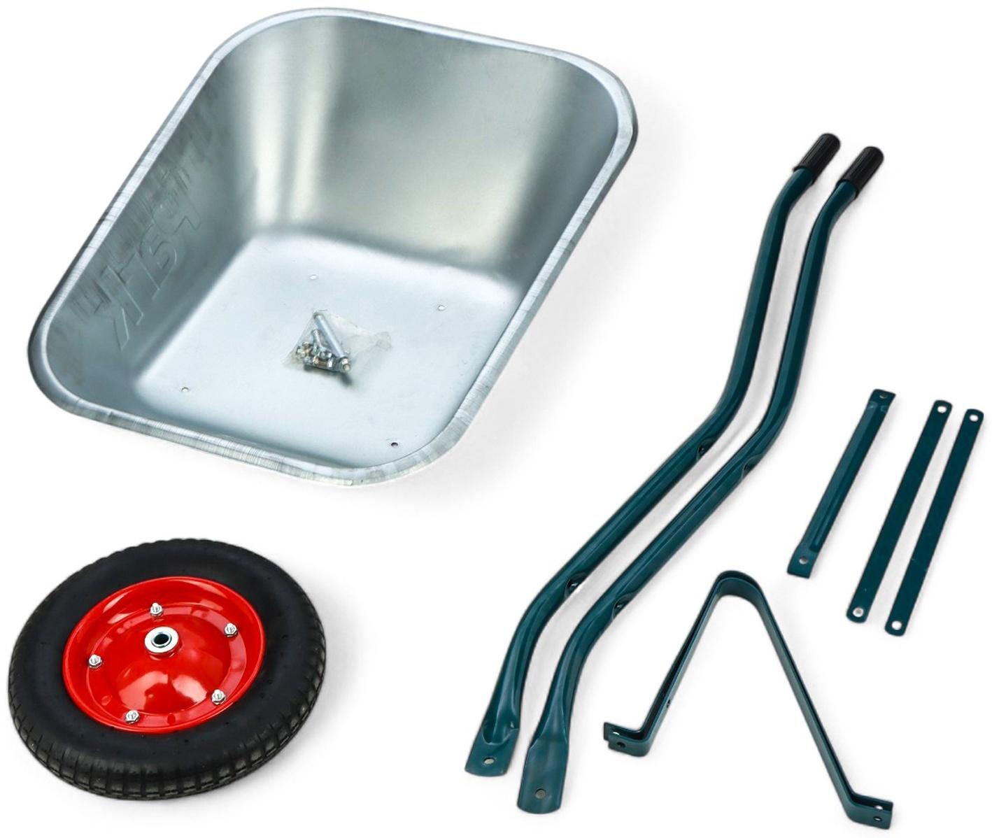 Тачка садовая, 1 пневмоколесо: груз/п 130 кг, объем 65 л, кузов 0.6 мм