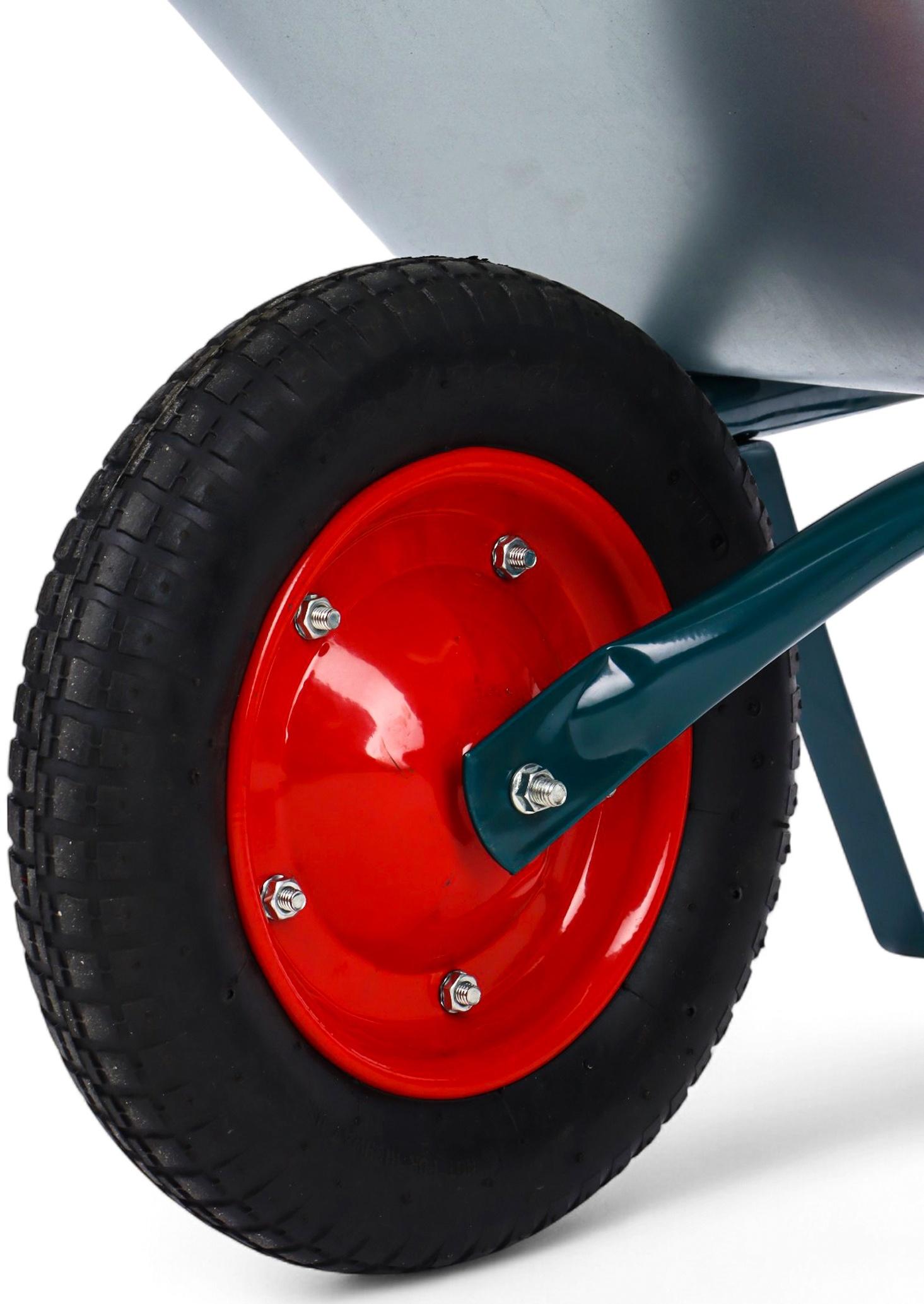 Тачка садовая, 1 пневмоколесо: груз/п 130 кг, объем 65 л, кузов 0.6 мм