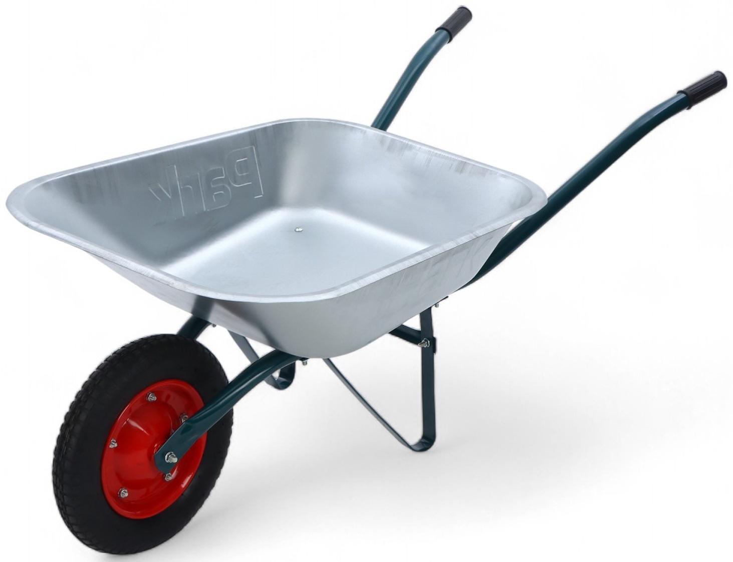 Тачка садовая, 1 пневмоколесо: груз/п 130 кг, объем 65 л, кузов 0.6 мм