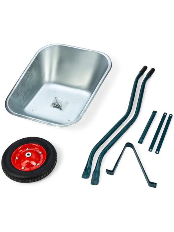 Тачка садовая, 1 пневмоколесо: груз/п 130 кг, объем 65 л, кузов 0.6 мм