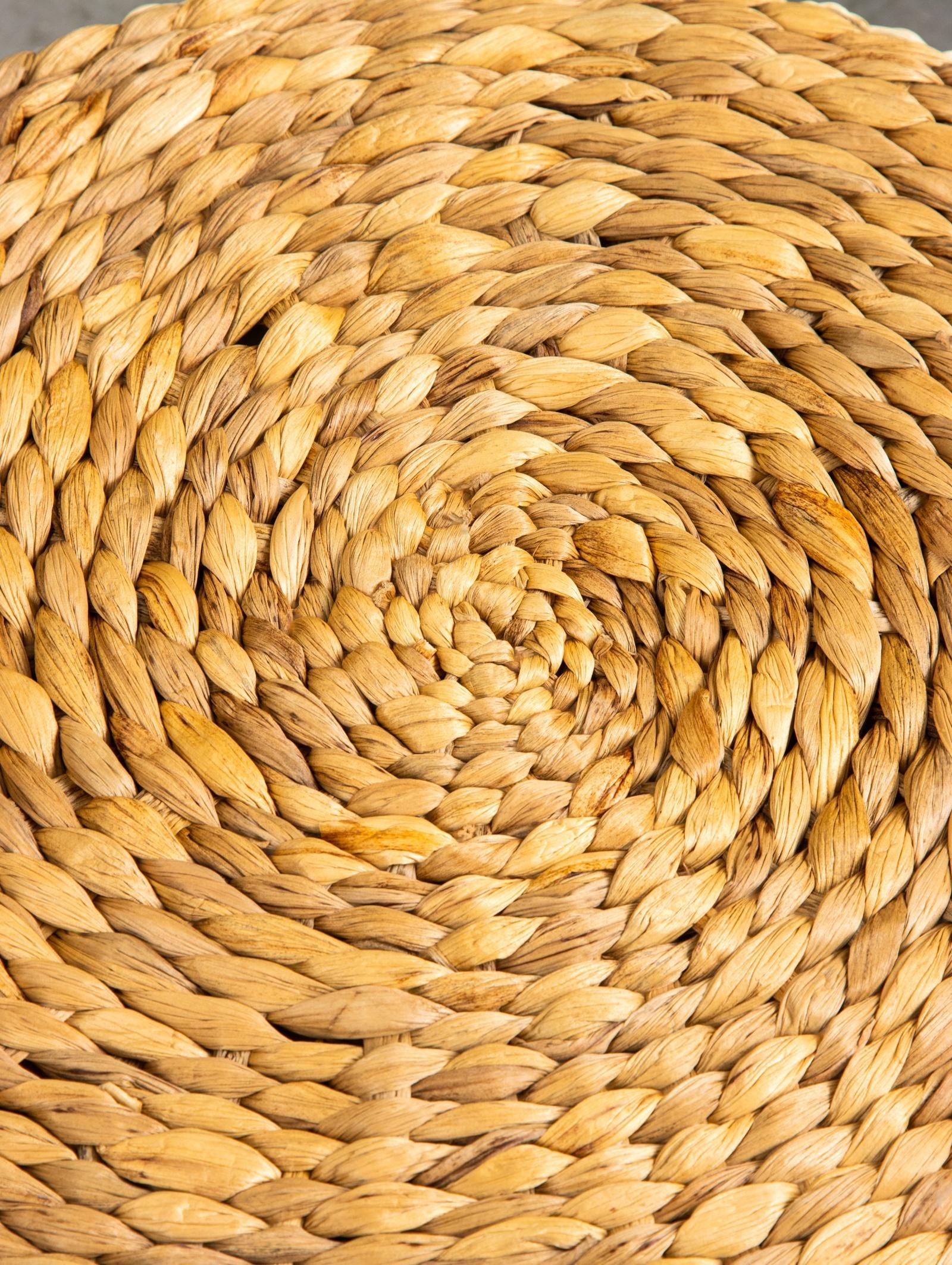 Пуфик, 40×40×20 см, водный гиацинт, сиграсс