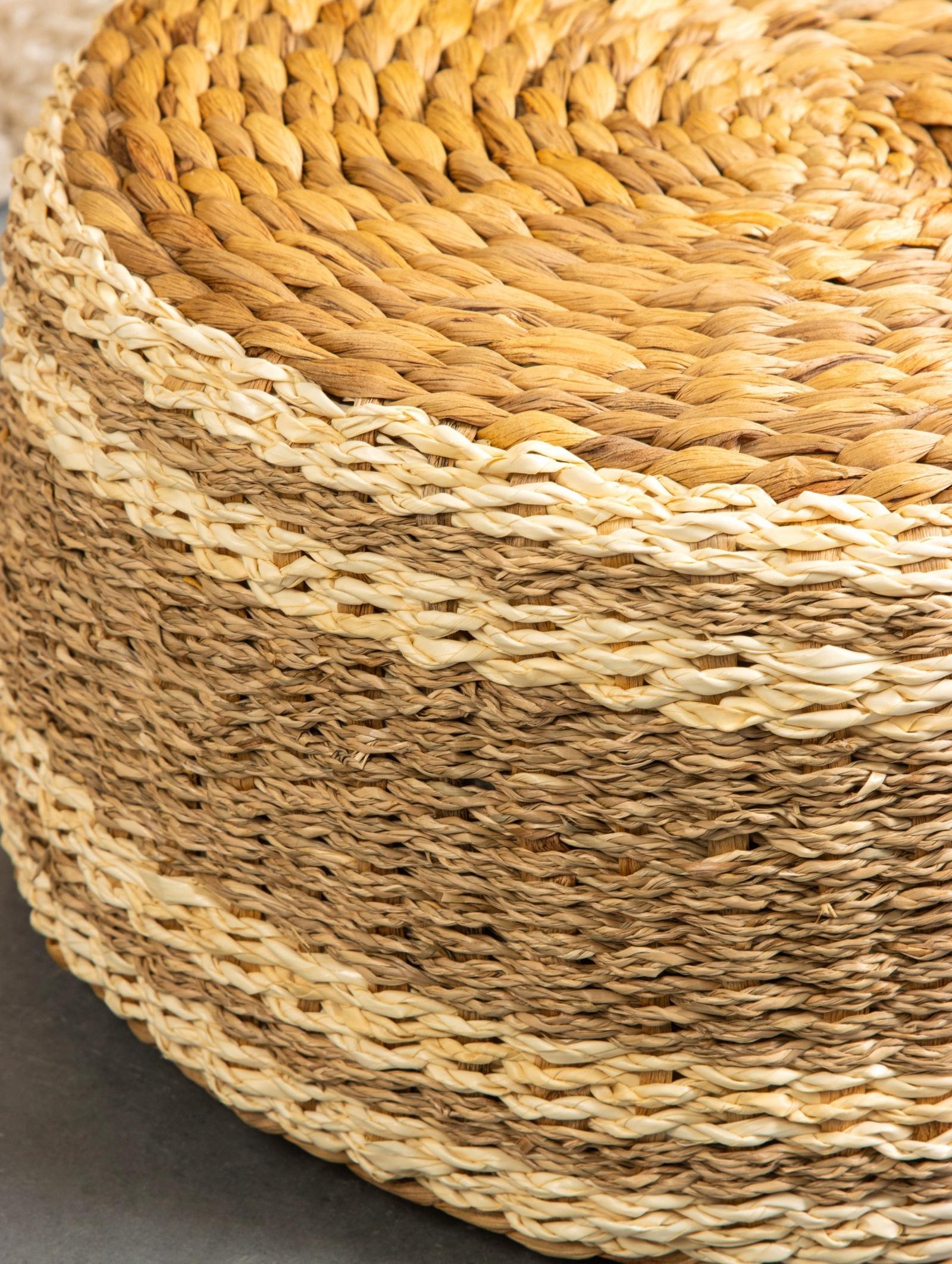 Пуфик, 40×40×20 см, водный гиацинт, сиграсс