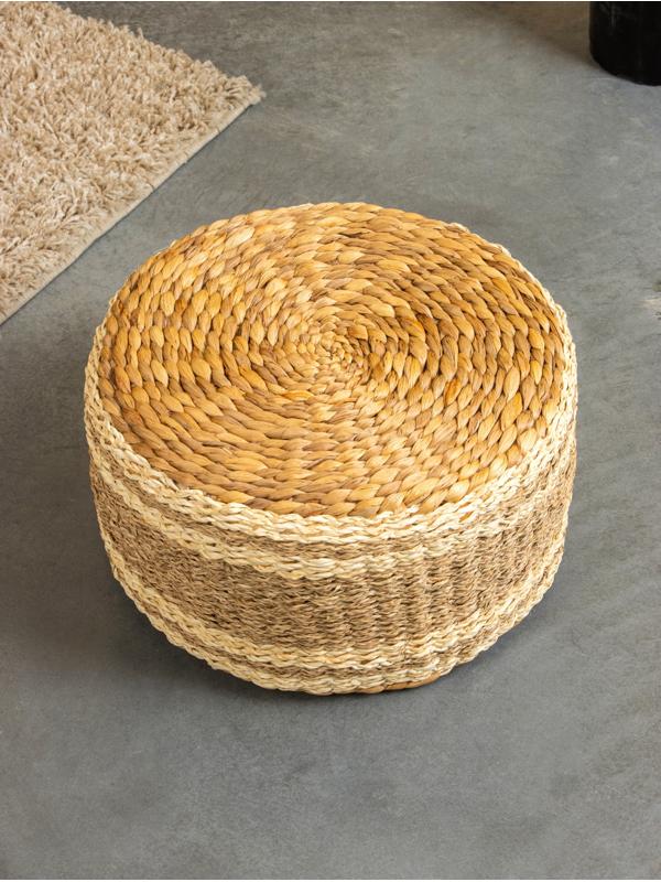 Пуфик, 40×40×20 см, водный гиацинт, сиграсс