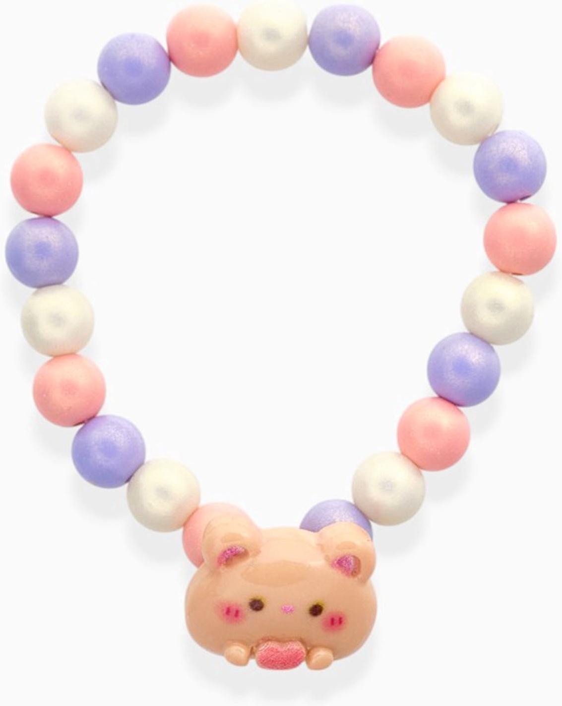 Браслет детский Выбражулька «Медведь», d=6 см жемчуг, разноцветный