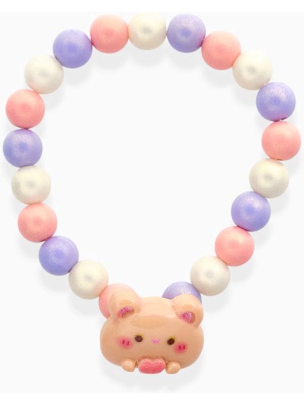 Браслет детский Выбражулька «Медведь», d=6 см жемчуг, разноцветный