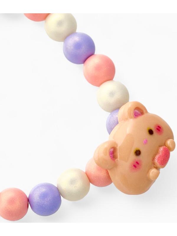 Браслет детский Выбражулька «Медведь», d=6 см жемчуг, разноцветный