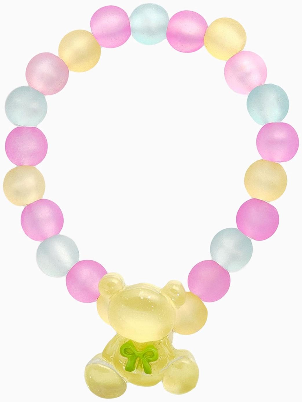 Браслет детский Выбражулька «Мишка», d=6 см. бусины, разноцветный