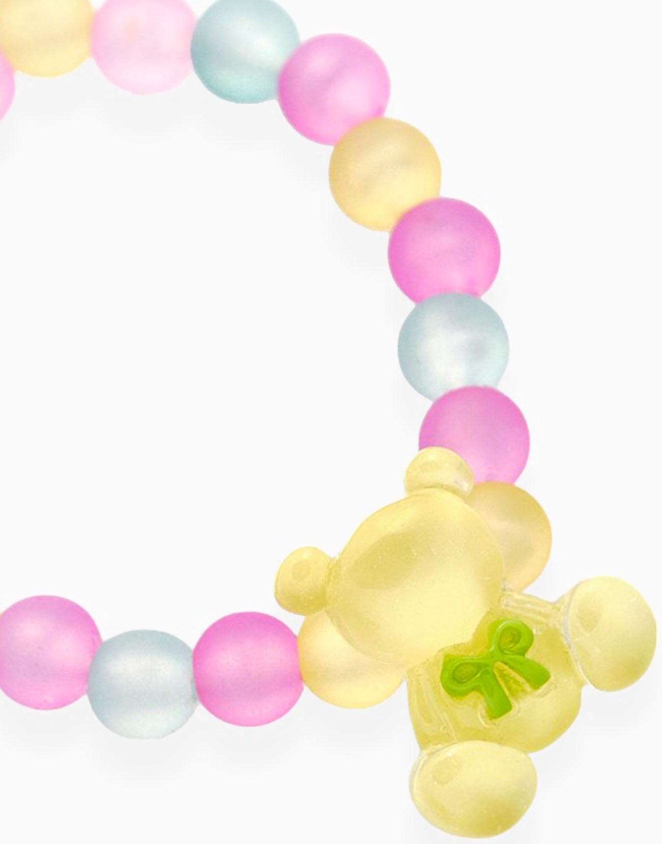 Браслет детский Выбражулька «Мишка», d=6 см. бусины, разноцветный