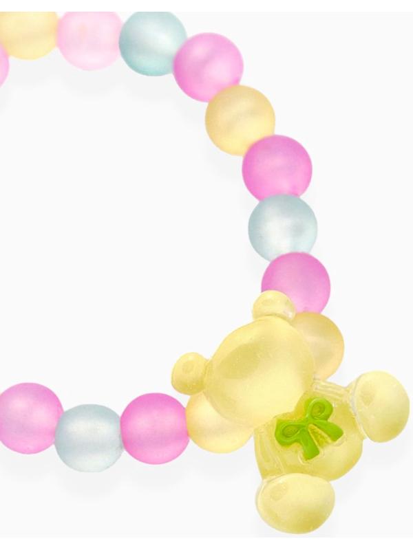 Браслет детский Выбражулька «Мишка», d=6 см. бусины, разноцветный