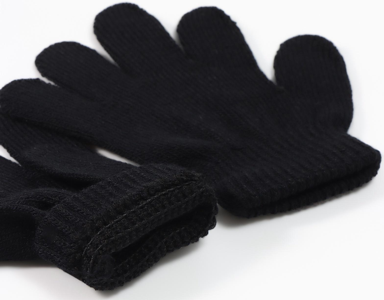 Перчатки детские MINAKU, однослойные, 14 см, чёрные