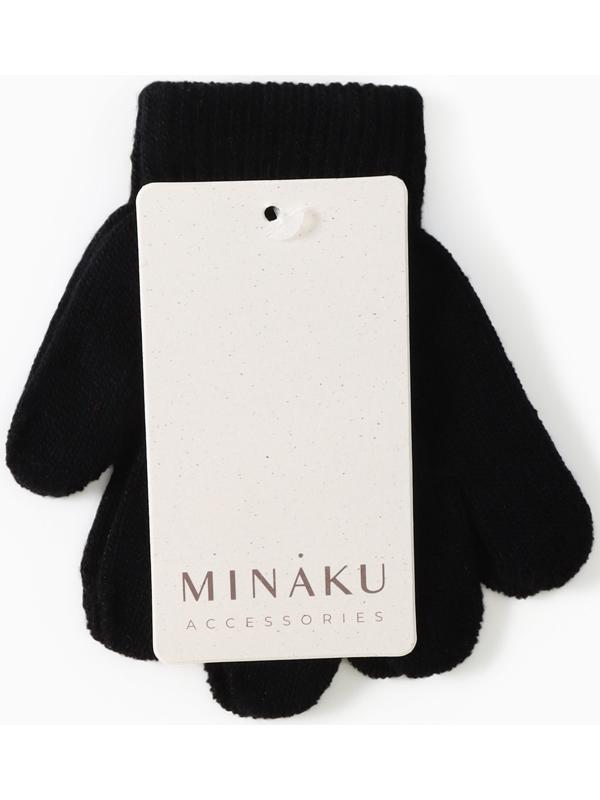 Перчатки детские MINAKU, однослойные, 14 см, чёрные