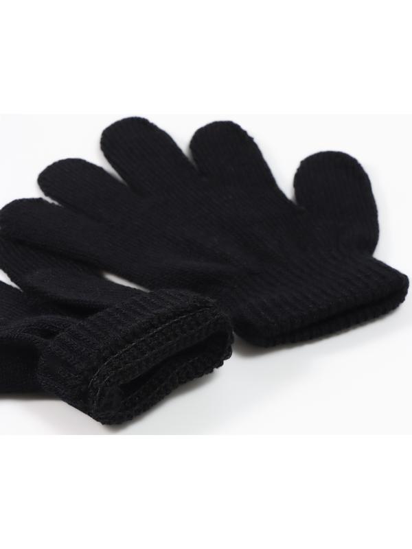 Перчатки детские MINAKU, однослойные, 14 см, чёрные