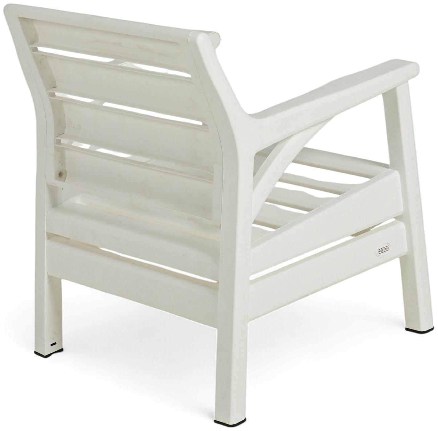 Набор садовой мебели «Евпатория»: 2 кресла 66×65×79 см, стол 79×55×38 см, диван 190×65×79 см, белый